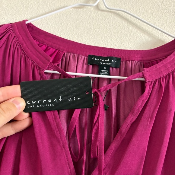Current Air NWT Boutique Pink Magenta Long Sleeve Blouse Size Small - Picture 6 of 9